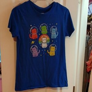Blue Astronaut Cats Pride LGBTQ Shirt